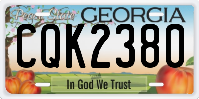 GA license plate CQK2380