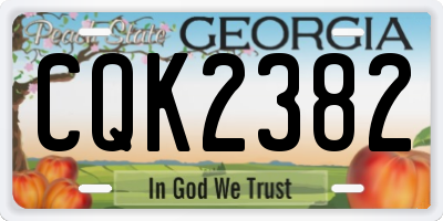 GA license plate CQK2382