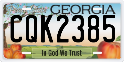 GA license plate CQK2385