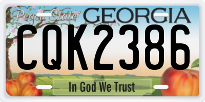GA license plate CQK2386