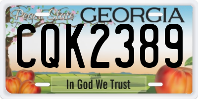 GA license plate CQK2389