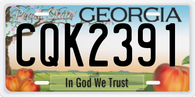GA license plate CQK2391