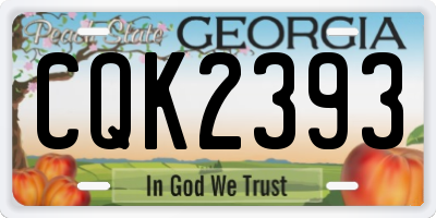 GA license plate CQK2393