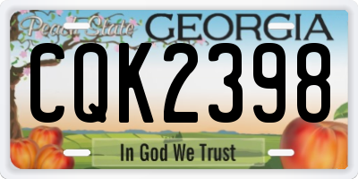 GA license plate CQK2398