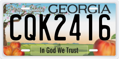 GA license plate CQK2416