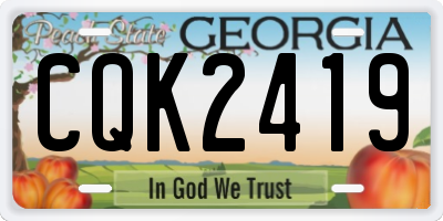 GA license plate CQK2419