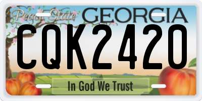 GA license plate CQK2420