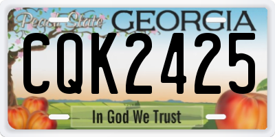 GA license plate CQK2425