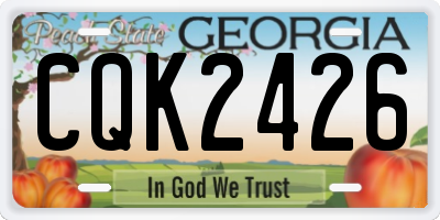 GA license plate CQK2426
