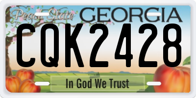 GA license plate CQK2428