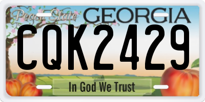 GA license plate CQK2429