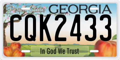 GA license plate CQK2433