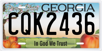 GA license plate CQK2436