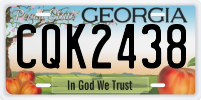 GA license plate CQK2438