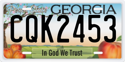 GA license plate CQK2453