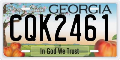 GA license plate CQK2461