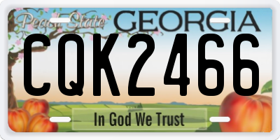 GA license plate CQK2466