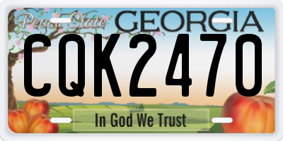 GA license plate CQK2470