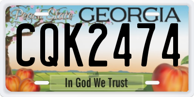 GA license plate CQK2474