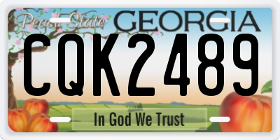 GA license plate CQK2489