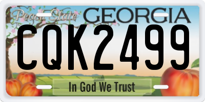 GA license plate CQK2499