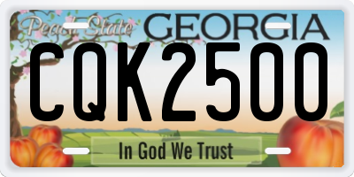 GA license plate CQK2500