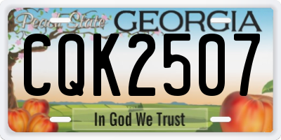 GA license plate CQK2507