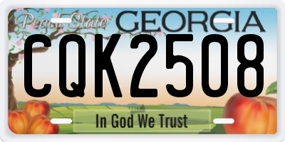 GA license plate CQK2508