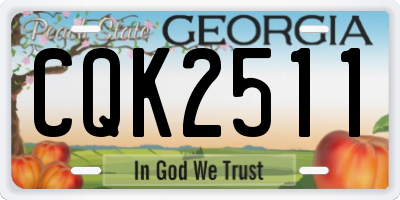 GA license plate CQK2511