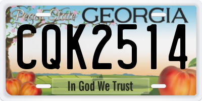 GA license plate CQK2514