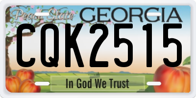 GA license plate CQK2515
