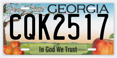 GA license plate CQK2517