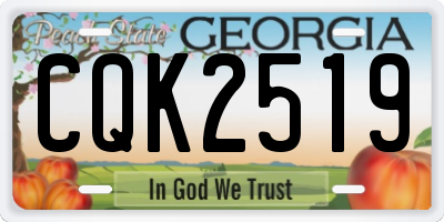 GA license plate CQK2519