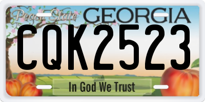 GA license plate CQK2523