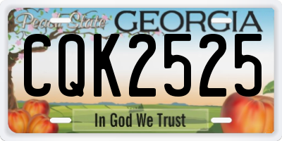 GA license plate CQK2525