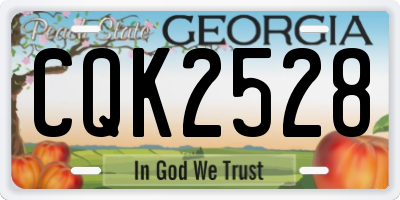 GA license plate CQK2528