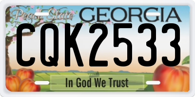 GA license plate CQK2533