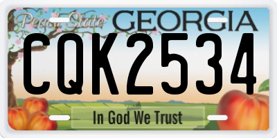 GA license plate CQK2534
