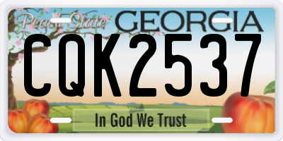 GA license plate CQK2537