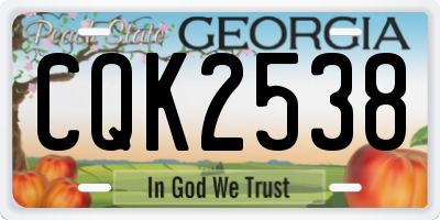 GA license plate CQK2538