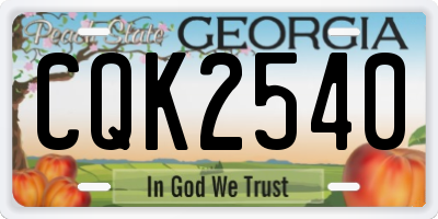 GA license plate CQK2540