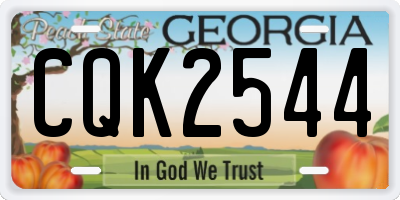 GA license plate CQK2544