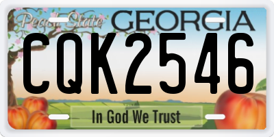 GA license plate CQK2546