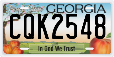 GA license plate CQK2548