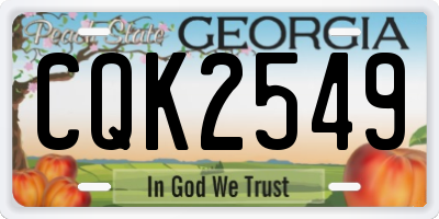 GA license plate CQK2549