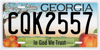 GA license plate CQK2557
