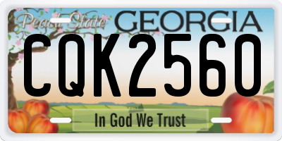 GA license plate CQK2560