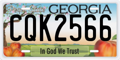 GA license plate CQK2566