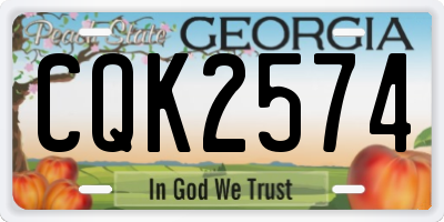 GA license plate CQK2574