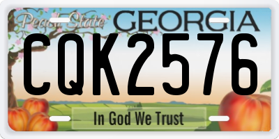 GA license plate CQK2576